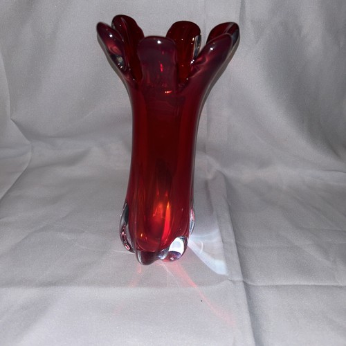 Vase rouge style murano 25cm - rouge,,