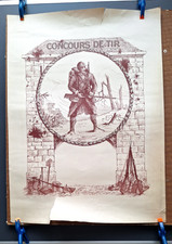 Guerre WWI 14-18 :  Diplôme concours de tir vierge poilu