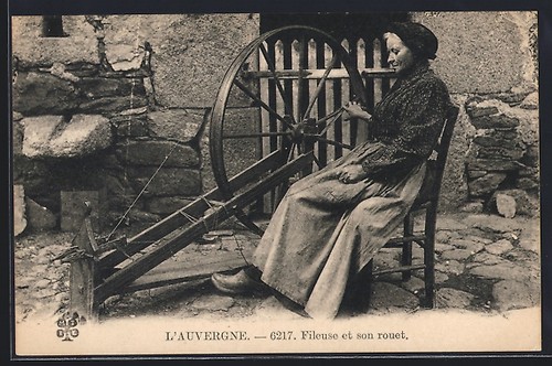 Cpa auvergne fileuse - cpa, son