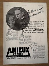 Publicité ad 1934 Amieux Frères, conserves, légumes & plats cuisinés - 2975