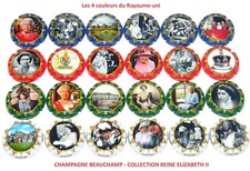 Série de 24 Capsules de champagne BEAUCHAMP (Reine Elizabeth II) - Petit tirage