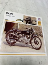 Vincent 1000 rapide série C 1953 carte moto de collection Atlas UK