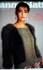  Superbe Pull Angora modèle  Anny Blatt couture 🐇🐇🐇  foncé  ,plastron beige 