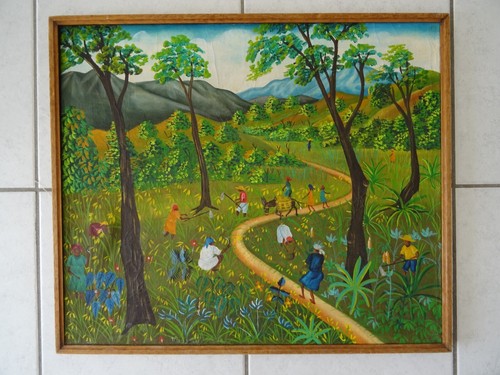 Tableau haïtien art naif - tableau,