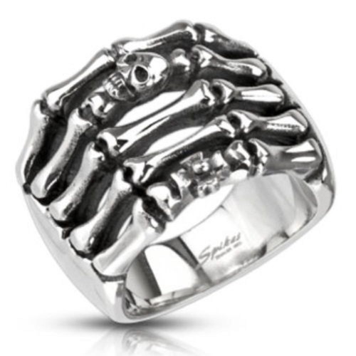 Bague homme acier tete mort - bague,