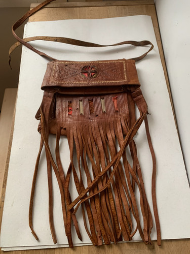 Ancien petit sac cuir - petit, en