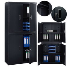 AREBOS Armoire de classement Armoire de bureau Armoire de rangement 180x90x40cm