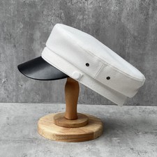 Casquette Plate Beret Unisexe Style Militaire Capitaine Marin Ajustable Rétro