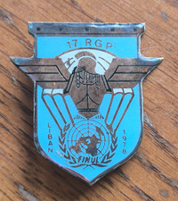 Insigne FINUL 17° RGP Régiment Génie Parachutiste  /   Fabrication Locale  /++33