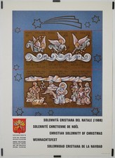 Solennité chretienne de Noël - Vatican 1988 Affiche Originale Religion