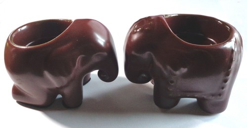 Party lite pair brown elephant - lite,