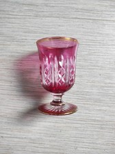 Ancien verre à pied cristal taillé doré