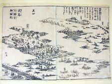 Antique Japanese Original Etching VILLAGE VIEW Signature