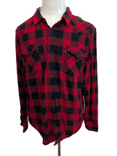 Chemise Flanelle LEVI'S Homme XL ROUGE NOIR Western Bûcheron |274S