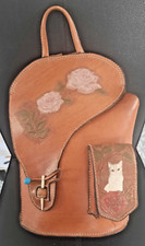 SAC A DOS VERITABLE CUIR ARTISANAL TRES EPAIS VINTAGE DOUBLE FERMETURE