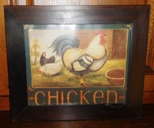 Tableau déco CHICKEN - coq et poules
