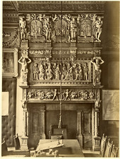 Belgique, Anvers Vintage albumen print.la Cheminée de l'Hôtel de Ville 