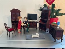 MEUBLES DE MAISON DE POUPÉES 6 Meubles miniatures BOIS  Salon Bureau S-à-Manger