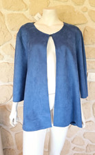 Veste bleue toucher peau de