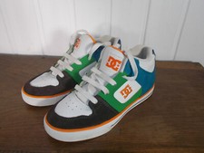 Chaussures BASKET à lacets cuir blanc daim bleu/vert DC SHOES 32 13UK