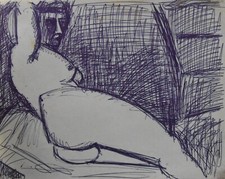 Daniel Panagopoulos (1924-2008) (06) - encre - nu féminin