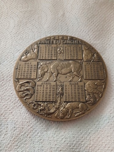 Médaille bronze calendrier - médaille, de