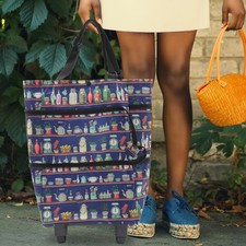 Chariot de courses pliable avec roues, fourre-tout pliable, sac fourre-tout