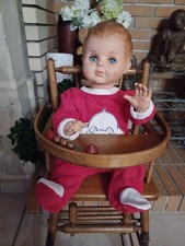 poupon ancien 50cm France triangle dans le cou yeux bleus dormeurs pour NOEL