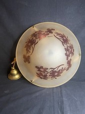 Lustre, suspension dégagé à l'acide, fleurs, papillons, verrerie de Vianne