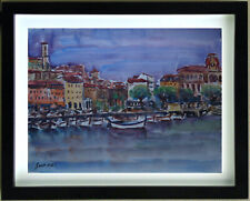 Dessin  Aquarelle    SANARY SUR MER ?  1968  Signé -  Peintre A Identifier