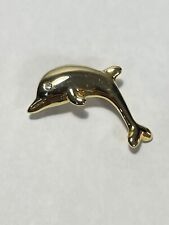 Jolie Broche en Forme de Dauphin en Plaqué OR (10-41)