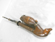 ?? ANTIQUE PIPE FORET NOIRE FOURNEAU FU BOIS SCULPTÉ CERF CHIEN CHASSE VENERIE