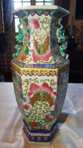 Vase chinois pans coupés - vase,