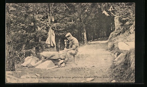 Carte postale soldat fabrique