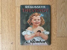 Plaque métallique décoration relief - Réglissette Thevenot pub France fillette