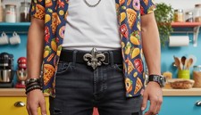 Hommes Argent Métal Boucle