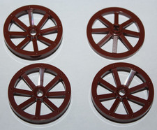 4 x Roues Lego RedBrown Wheel