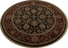 Tapis Rond Agra Noir Et