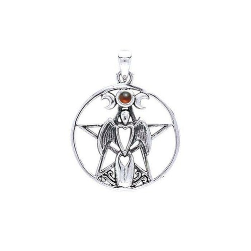 Pendentif pentacle triple lune - triple,