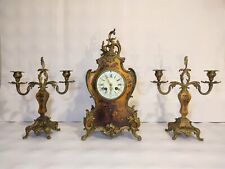 Cartel Vernis Martin Louis XV / 19th France / Horloge Pendule Garniture Cheminée