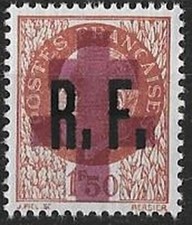 LIBERATION .RRR..CALAIS  1f50** brun..Sge RF+Croix en violet..Signé P MAYER