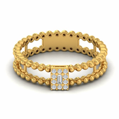 Bague jaune 18k avec - bague, or