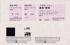 ACDC unused concert ticket Palais des sports Besançon 1981 - WEA m-