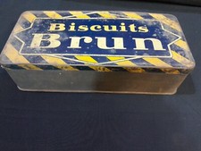 Ancienne Boîte en Tôle Publicitaire #88 - Biscuits Brun