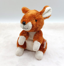 Doudou peluche kangourou marron blanc Pippins KEEL TOYS 18 cm avec oreilles