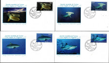 1065/8 - FDC POLYNESIE  4  ENVELOPPES   1er JOUR    JOURNEE MONDIALE DE L' OCEAN
