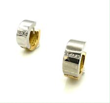 MAGNIFIQUE BOUCLES DE D'OREILLES OR 18 CARATS - 2 ors et diamants 0,12 carat