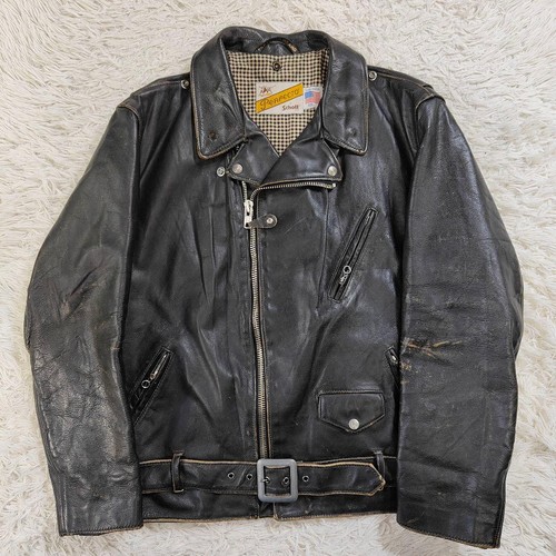 Veste cuir schott per70 - cuir,