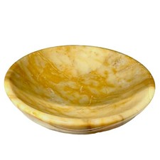 Bol Centre De Table En Marbre Jaune Décor D'Intérieur Design 20x6cm