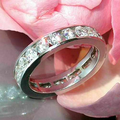 Bague alliance diamant - , simulé